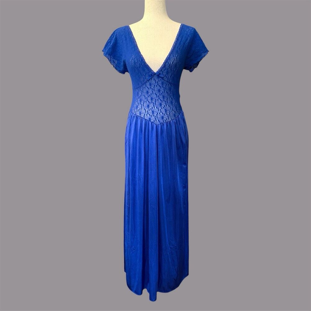 Cinema Etoile Babydoll Lace Maxi Dress M Vtg Nightgown Fairy Renn Faire Coquette